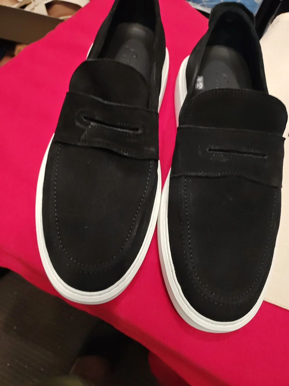Good Man Brand Black Slip-On Loafers with White Sole Size 11